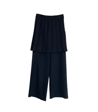 SET Skirt-Pants Pleated Pintuck Wide Layered Skirt-Pants Set Korea