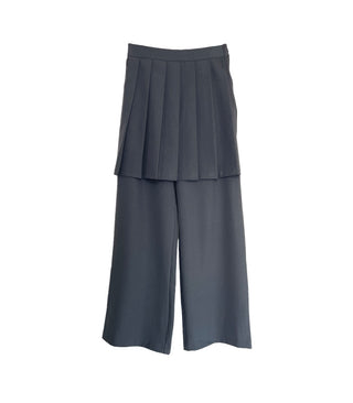SET Skirt-Pants Pleated Pintuck Wide Layered Skirt-Pants Set Korea