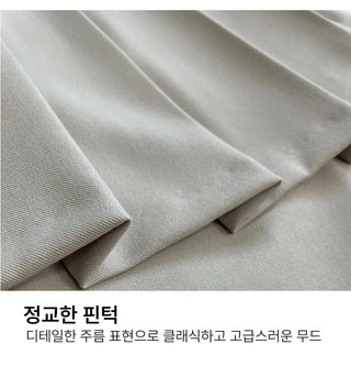 SET Skirt-Pants Pleated Pintuck Wide Layered Skirt-Pants Set Korea