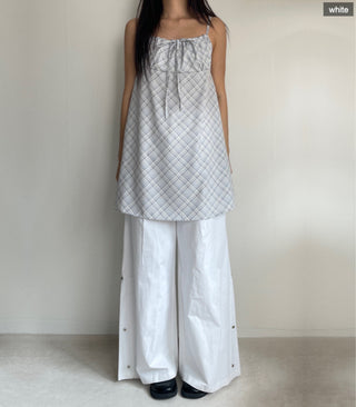 Bustier Korean Sleeveless Shirred Midi Layered Check Midi Dress