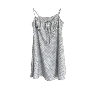 Bustier Korean Sleeveless Shirred Midi Layered Check Midi Dress