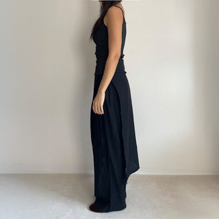 Summer Dot Ribbed Sleeveless Inner Square Neck Strappy Top