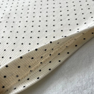 Summer Dot Ribbed Sleeveless Inner Square Neck Strappy Top