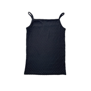 Summer Dot Ribbed Sleeveless Inner Square Neck Strappy Top