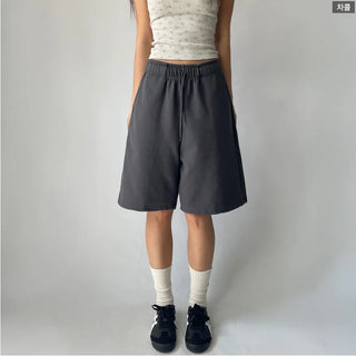 Korean-Made Bermuda Training Wide-Length Waist Pants