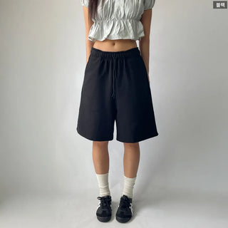 Korean-Made Bermuda Training Wide-Length Waist Pants
