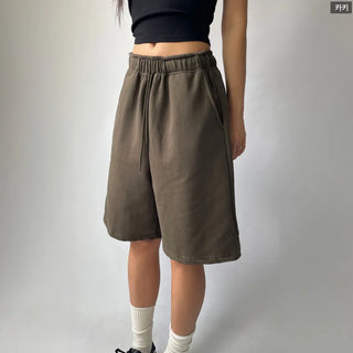 Korean-Made Bermuda Training Wide-Length Waist Pants