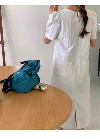 Anorak rustling long nylon dress