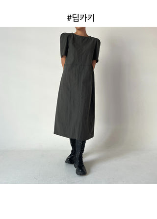Anorak rustling long nylon dress