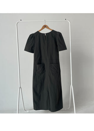 Anorak rustling long nylon dress