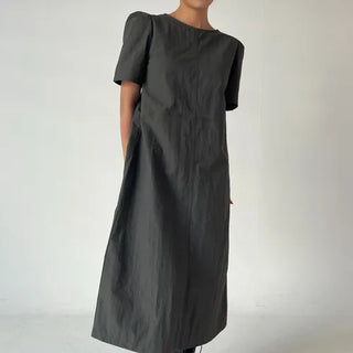 Anorak rustling long nylon dress