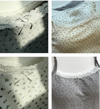 Flower Lace Bra Flower Inner Strap Sleeveless
