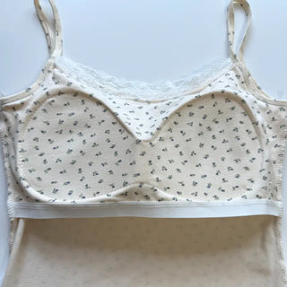 Flower Lace Bra Flower Inner Strap Sleeveless