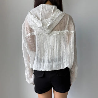 Dot See-through Thin Hoodie Rainy Season Zip-up Summer Hoodie Windbreaker