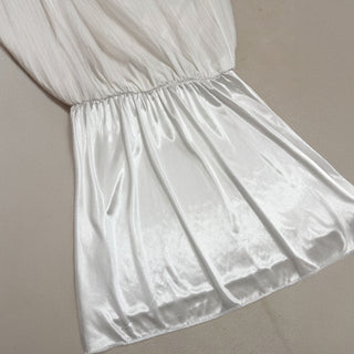 Lace Embroidered Punched Frill A-Line Cotton Elastic Waist Long Skirt