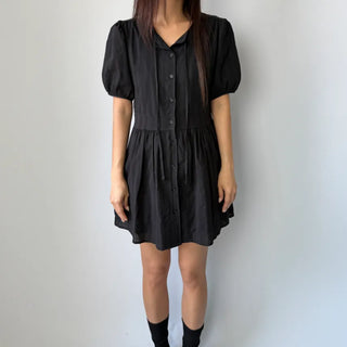 Lace Embroidered Puff Summer Short Sleeve Mini Dress