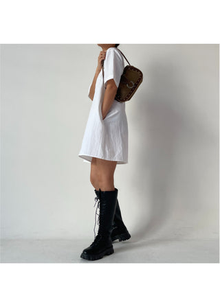 Summer Crinkly Anorak Midi Shirt Dress