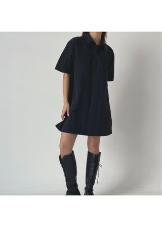 Summer Crinkly Anorak Midi Shirt Dress