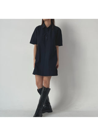 Summer Crinkly Anorak Midi Shirt Dress