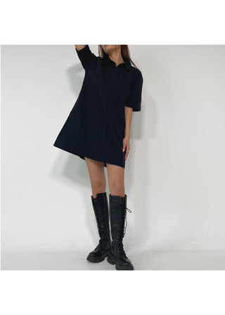 Summer Crinkly Anorak Midi Shirt Dress