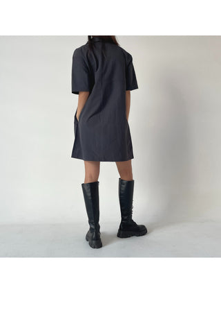 Summer Crinkly Anorak Midi Shirt Dress
