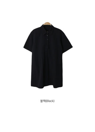 Summer Crinkly Anorak Midi Shirt Dress