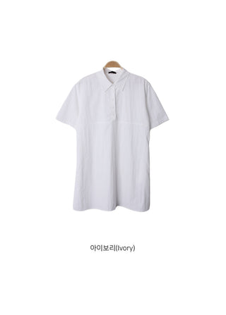 Summer Crinkly Anorak Midi Shirt Dress
