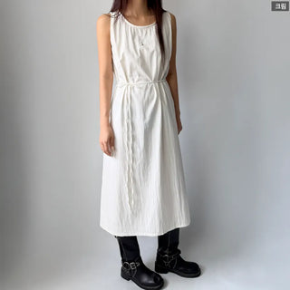 Sleeveless Crinkly Summer Long Dress for Wedding Guests