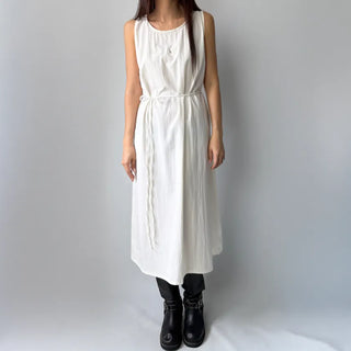 Sleeveless Crinkly Summer Long Dress for Wedding Guests