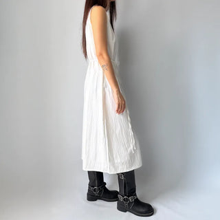 Sleeveless Crinkly Summer Long Dress for Wedding Guests