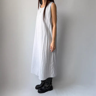 Sleeveless Crinkly Summer Long Dress for Wedding Guests