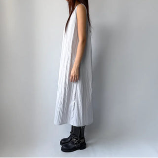 Sleeveless Crinkly Summer Long Dress for Wedding Guests