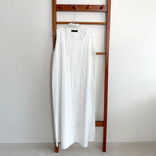 Sleeveless Crinkly Summer Long Dress for Wedding Guests