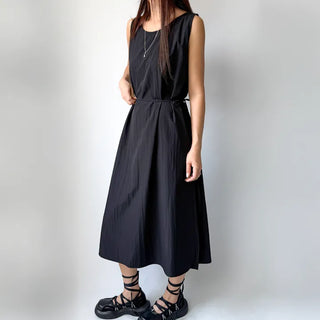 Sleeveless Crinkly Summer Long Dress for Wedding Guests