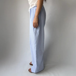 Striped Color Block Wide Maternity Pajama Summer Pants