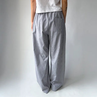 Striped Color Block Wide Maternity Pajama Summer Pants