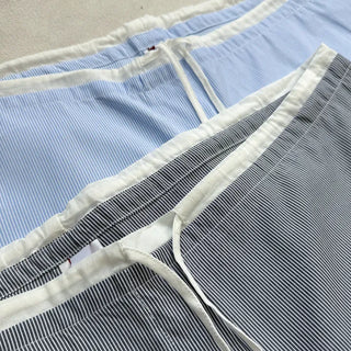Striped Color Block Wide Maternity Pajama Summer Pants