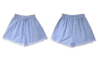 Cool Striped Lace Pajamas Elastic Waist 34 Shorts