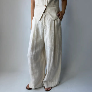 Wide Summer Beige Cooling Pants