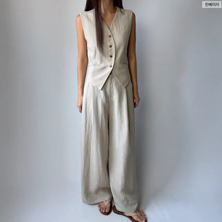 Wide Summer Beige Cooling Pants