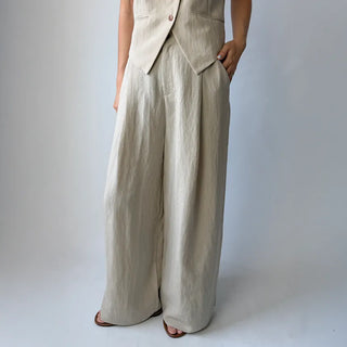 Wide Summer Beige Cooling Pants