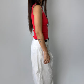Breast Cover Ribbed Semi-Crop Summer Sleeveless Mango Sleeveless Top Made in Korea
