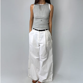 Breast Cover Ribbed Semi-Crop Summer Sleeveless Mango Sleeveless Top Made in Korea