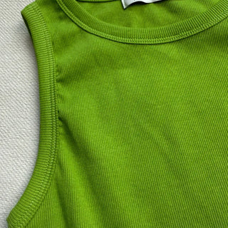 Breast Cover Ribbed Semi-Crop Summer Sleeveless Mango Sleeveless Top Made in Korea