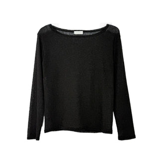See-through Boat Neck Off-Shoulder Shoulder Cutout Summer Long Sleeve Tee