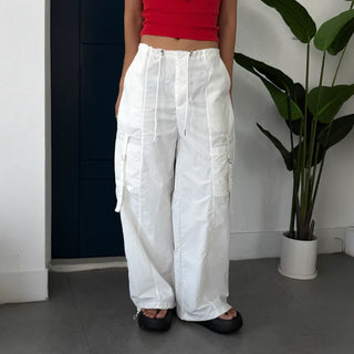 Rustling Wide Cargo Wide Parachute Straight Pants