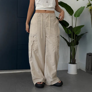 Rustling Wide Cargo Wide Parachute Straight Pants