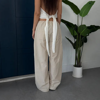 Rustling Wide Cargo Wide Parachute Straight Pants