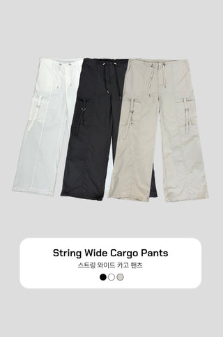 Rustling Wide Cargo Wide Parachute Straight Pants