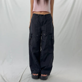Rustling Wide Cargo Wide Parachute Straight Pants